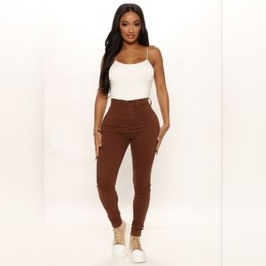 Chocolate Brown High Waist Jeans